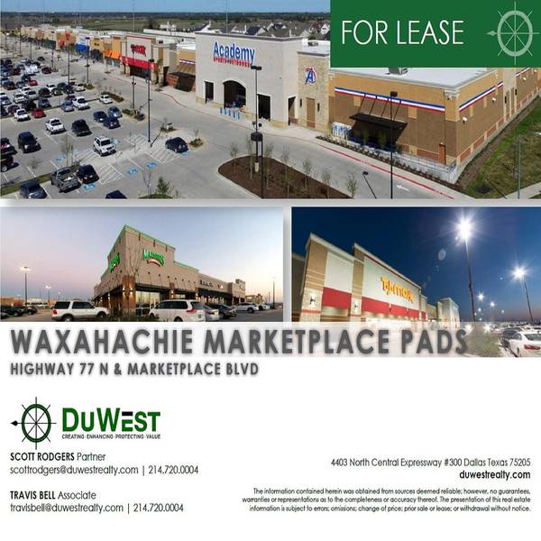 Waxahachie Marketplace Padsites — 1700 N. Highway 77, Waxahachie, TX, 75165