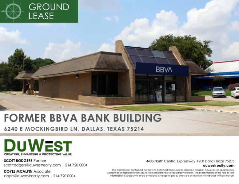 Former BBVA Bank Building — 6240 E Mockingbird Lane, Dallas, TX, 75214