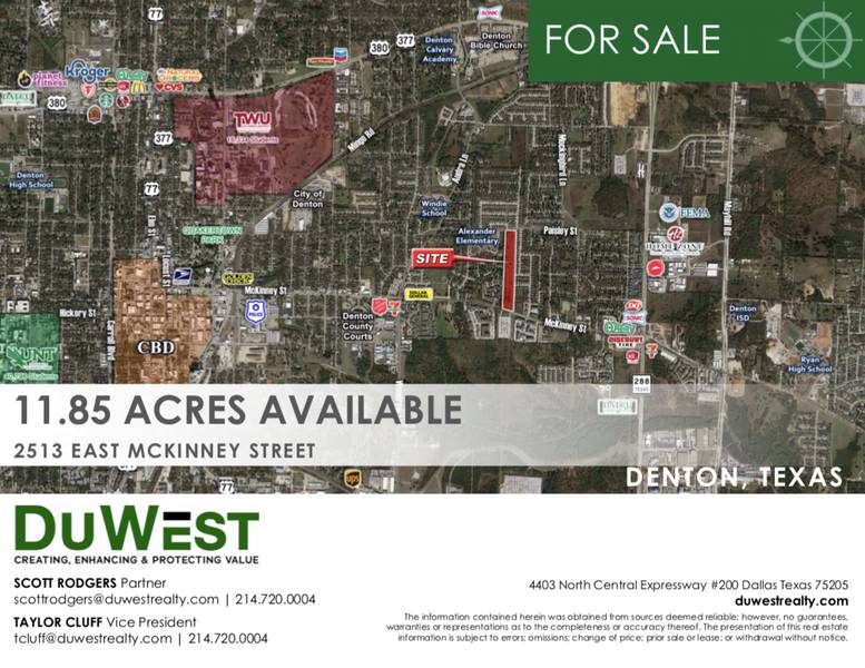 Denton Land for Sale — 2513 East McKinney St, Denton, TX, 76209