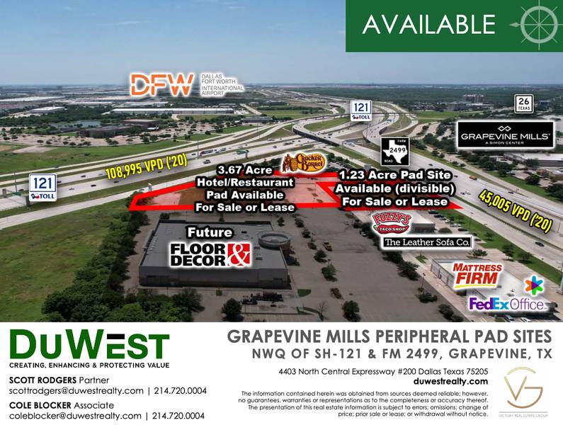 Victory Shops Grapevine Mills | Hotel Site and Future Retail | Grapevine, TX — 3200 Grapevine Mills Pkwy, Grapevine, TX, 76051