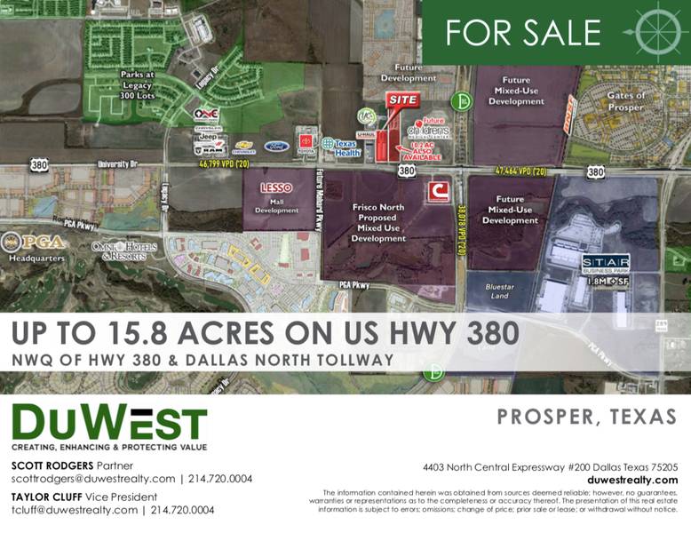 15.8 Acres on DNT & 380  — 1480 US Hwy 380, Prosper, TX, 75078