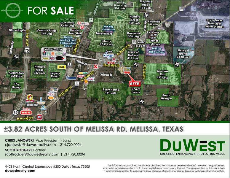 ±3.82 Acres For Sale | Melissa, TX — South of E, Melissa Rd Melissa, TX, 75454