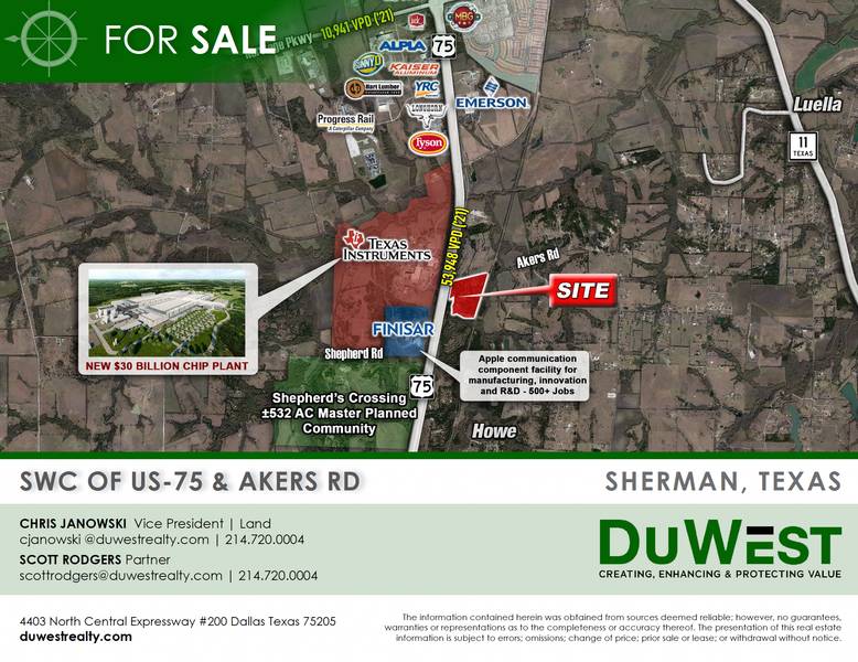 Multifamily Entitled Land across from Texas Instruments — U.S. 75, Sherman, TX