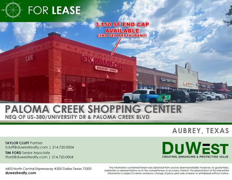 Paloma Creek Shopping Center | Aubrey — NEQ of US-380 / University Dr & Paloma Creek Blvd, Aubrey, TX