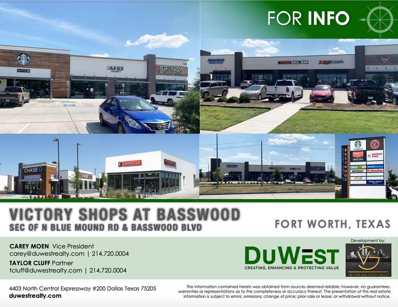 Victory Shops at Basswood — 7052 Blue Mound Rd, Fort Worth, TX, 76131