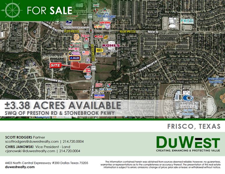 3.38 Acres on Preston Rd & Stonebrook Pkwy — 6951 Preston Rd, Frisco, TX