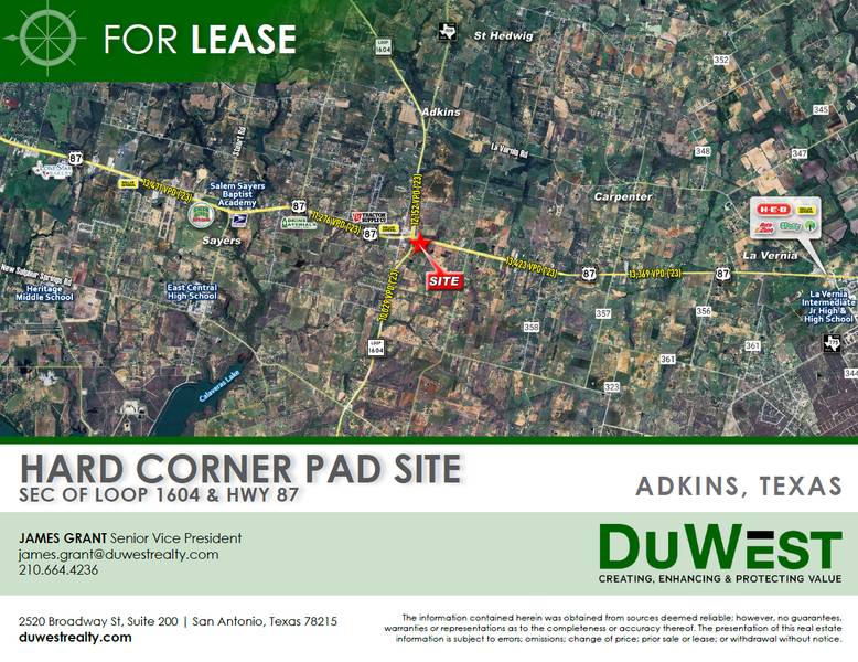 Hard Corner Pad Site - Adkins, Texas — SEC of Loop 1604 & Hwy 817, Adkins, TX, 78101