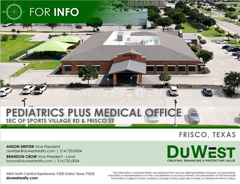 Pediatrics Plus Medical Office | 6025 Sports Village Rd — 6025 Sports Village Rd, Frisco, TX, 75033