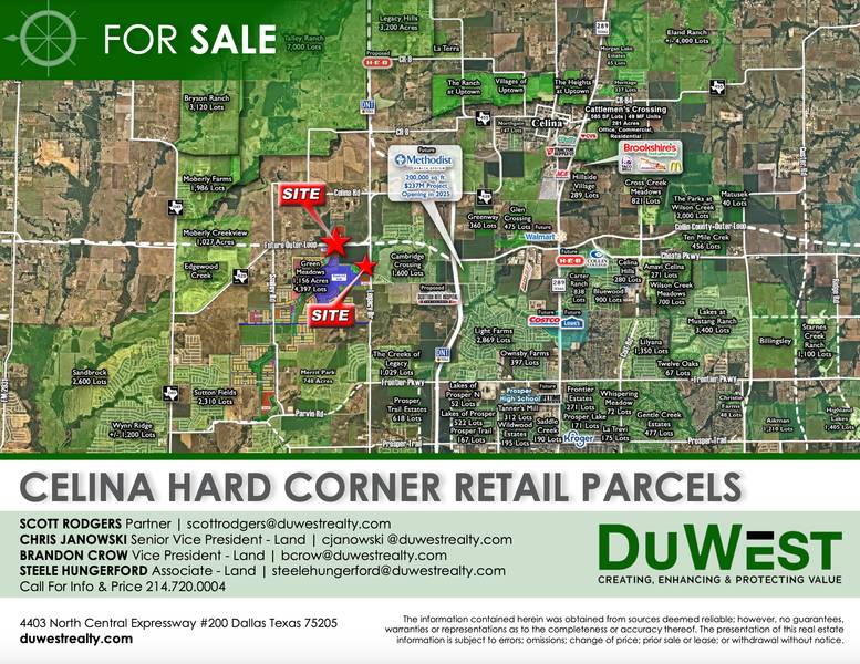 Celina Hard Corner Retail Parcels — FM-428 & McNabb Dr, Legacy Dr & Punk Carter Pkwy, Celina, TX