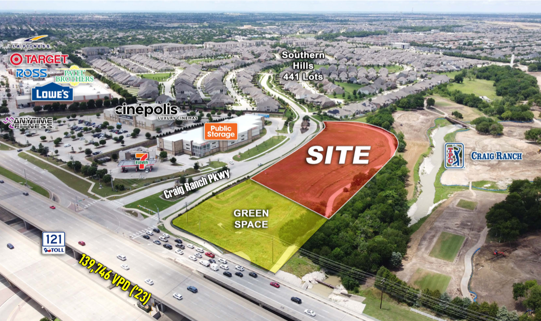 Land Overlooking TPC Craig Ranch, Hwy 121 — 7209 Craig Ranch Pkwy, McKinney, TX photo 4