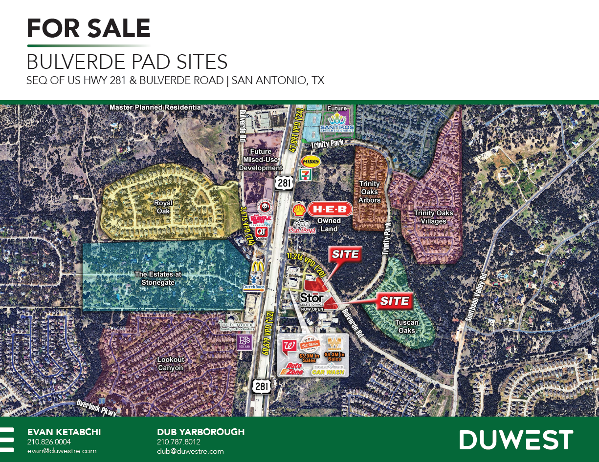 Bulverde & 281 Pad Sites | San Antonio, TX — 26427 Bulverde Road, San Antonio, TX, 78261