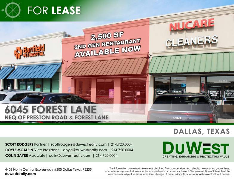 Preston & Forest Retail (100% Leased) — 6045 Forest Lane, Dallas, TX, 75230