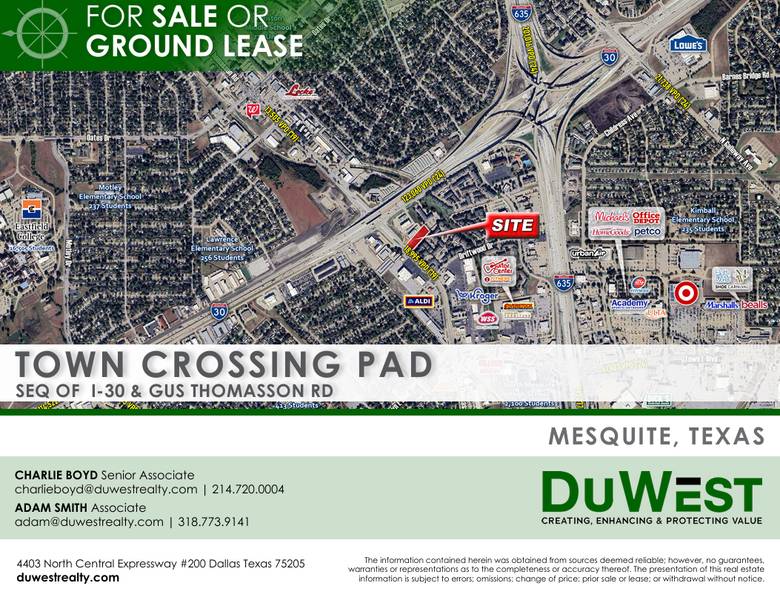 Town Crossing Pad Site | For Sale, Ground Lease, or Build-To-Suit — 3800 Gus Thomasson Road, Mesquite, TX, 75150