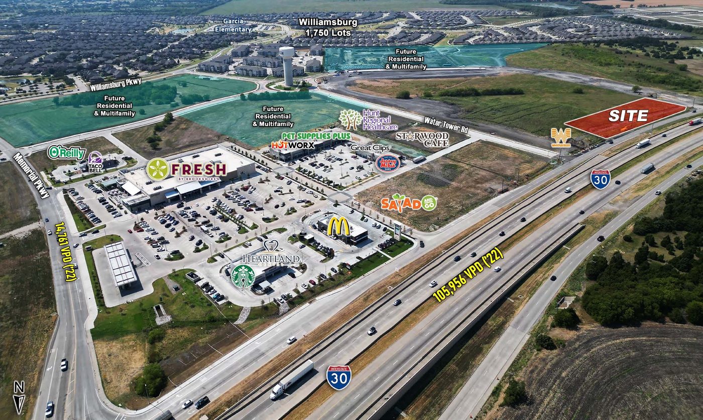 I-30 Frontage Pad Sites | SWQ I-30 & Memorial Parkway — 4970 I-30, Fate, TX, 75189
