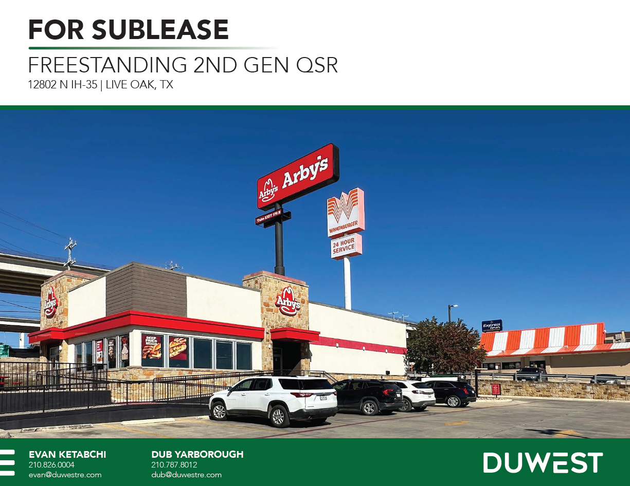 Freestanding 2nd Gen QSR w/ Drive-Thru - Live Oak, TX — 12802 N IH-35, Live Oak, TX, 78233