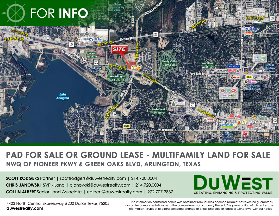10 AC | NWC Pioneer Pkwy & Green Oaks Blvd — 4801 W Pioneer Pkwy, Arlington, TX, 76013