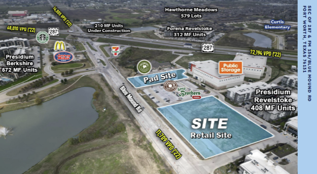 N Fort Worth - Retail Leasing + Pad Site Available — SEC of 287 & FM 156/Blue Mound Rd , Fort Worth, TX, 76131