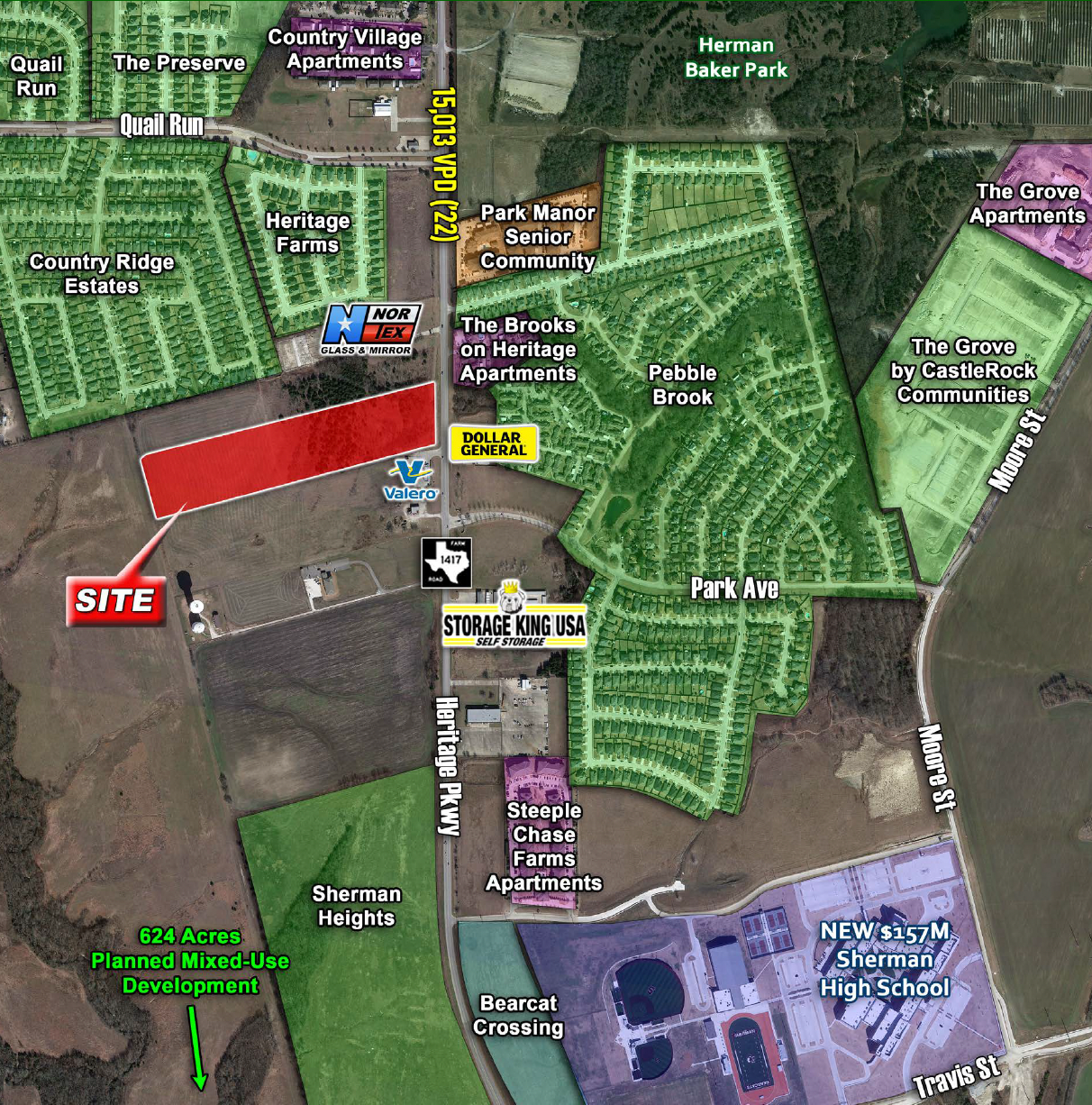 11.12 Acres on FM 1417 - Sherman, TX — 1728 South Heritage Parkway, Sherman, TX, 75092 photo 2