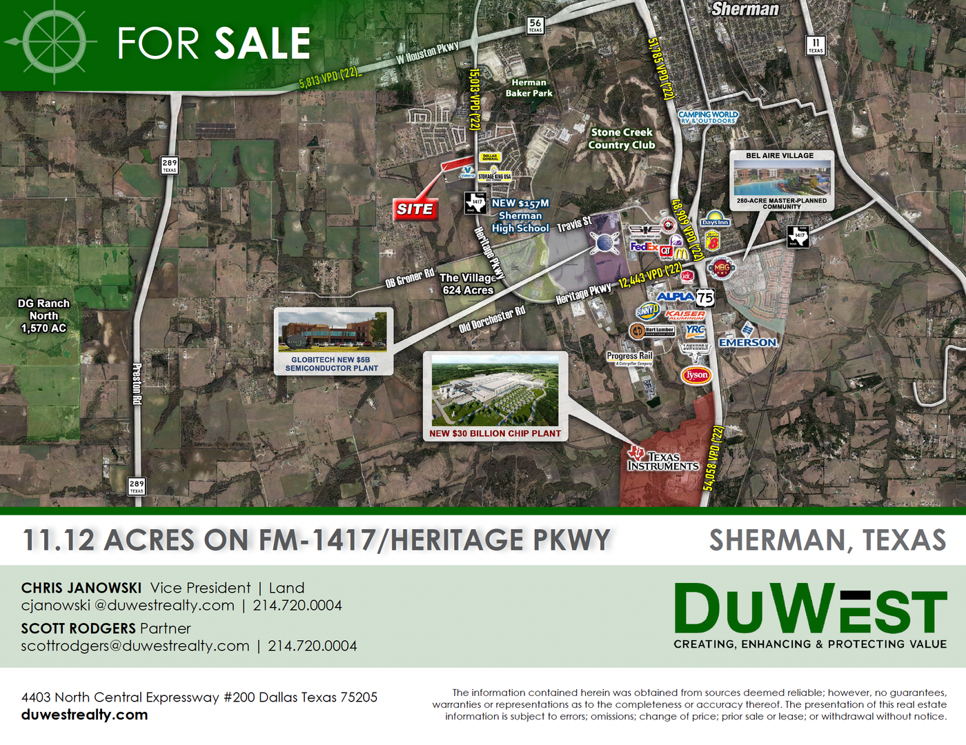 11.12 Acres on FM 1417 - Sherman, TX — 1728 South Heritage Parkway, Sherman, TX, 75092
