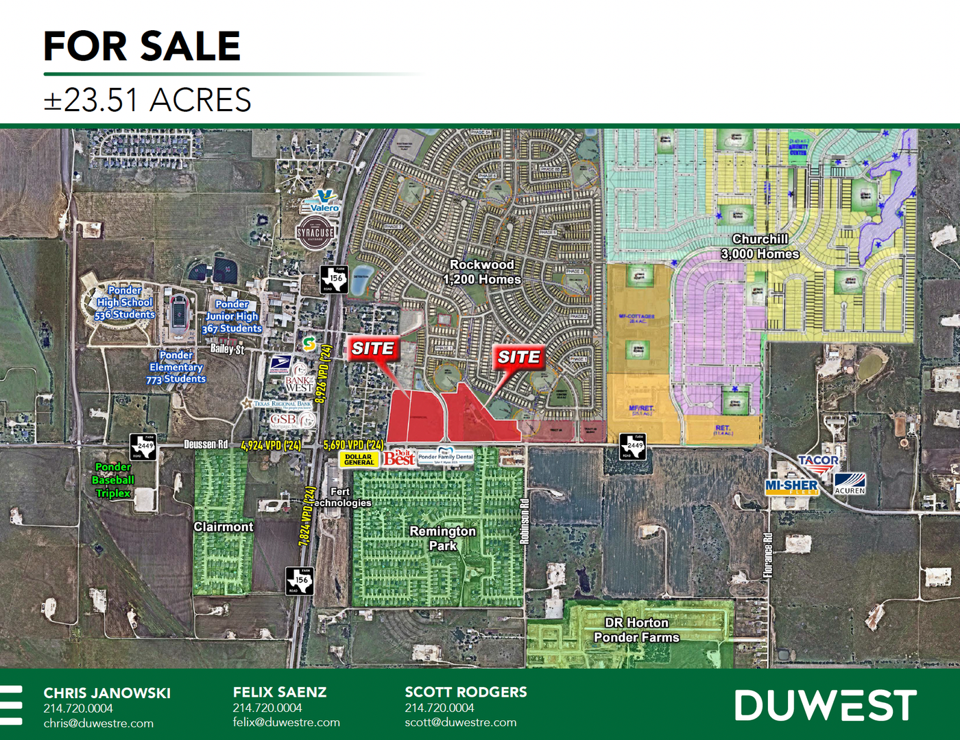 23.51 AC | North side of FM-2449 — 415 Fm 2449, Ponder, TX, 76259
