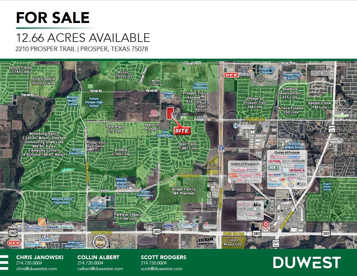 12.66 Acres on Prosper Trail — 2210 Prosper Trail, Prosper, TX, 75078