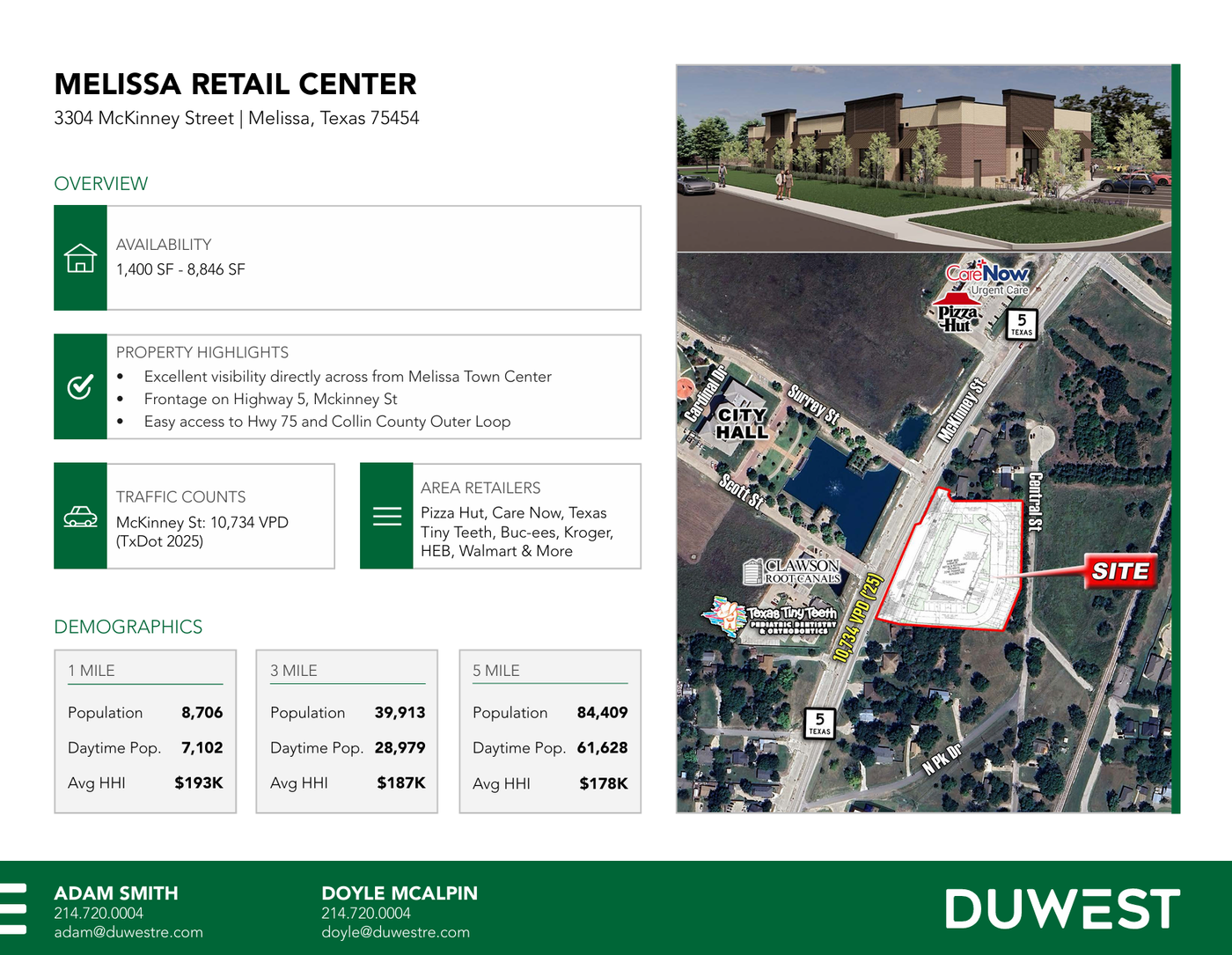 Melissa Retail Center | 3304 McKinney Street — 3304 Mckinney Street, Melissa, TX, 75454