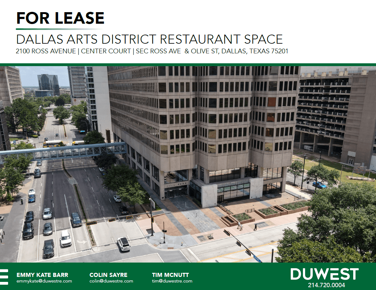 Dallas Arts District Restaurant | Dallas, TX — 2100 Ross Avenue, Dallas, TX, 75201