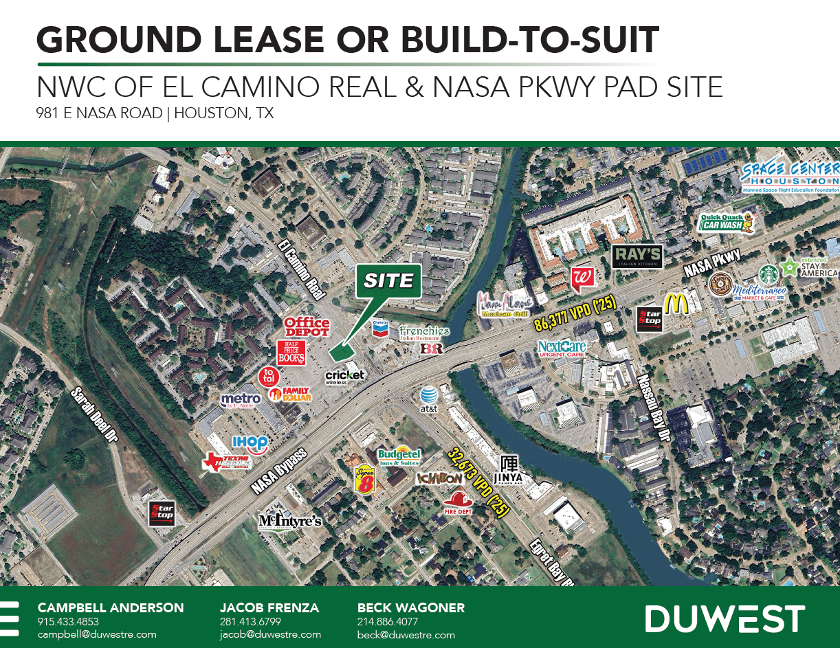 El Camino Real & Nasa Parkway Pad Site — 981 El Camino Real, Webster, TX, 77058
